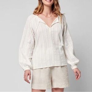 Faherty Celina Cotton Puff Sleeve Blouse